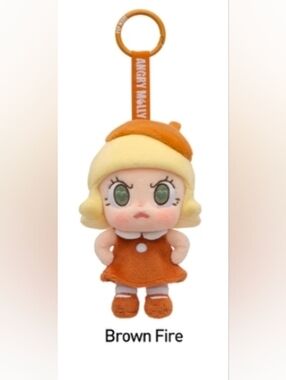 POP MART Angry Molly Plush Pendant - Brown Fire